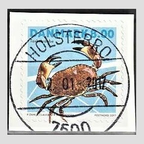 FRIM�RKER DANMARK | 2017 - AFA 1886 - Skaldyr - 8,00 kr. flerfarvet - Pragt Stemplet