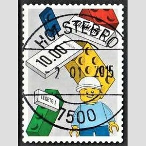 FRIM�RKER DANMARK | 2015 - AFA 1805 - LEGO-klodser - 10 Kr. flerfarvet - Pragt Stemplet Holstebro