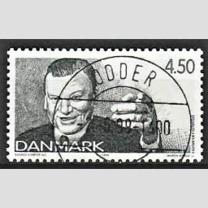 FRIM�RKER DANMARK | 1999 - AFA 1213 - Dansk revy - 4,50 Kr. gr�n - Pragt Stemplet Odder