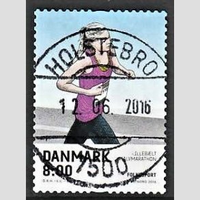 FRIM�RKER DANMARK | 2016 - AFA 1854 - Folkesport - 8,00 Kr. flerfarvet - Pragt Stemplet