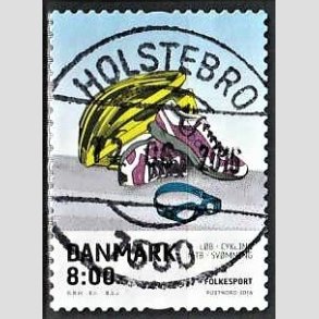 FRIM�RKER DANMARK | 2016 - AFA 1858 - Folkesport - 8,00 Kr. flerfarvet - Pragt Stemplet