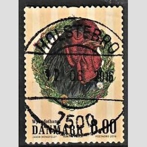 FRIM�RKER DANMARK | 2016 - AFA 1847 - G�rdens dyr - 8,00 Kr. h�ne - Pragt Stemplet