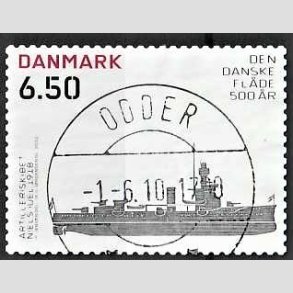 FRIMRKER DANMARK | 2010 - AFA 1621E - Den Danske flde 500 r - 6,50 Kr. Niels Juel - Pragt Stemplet Odder