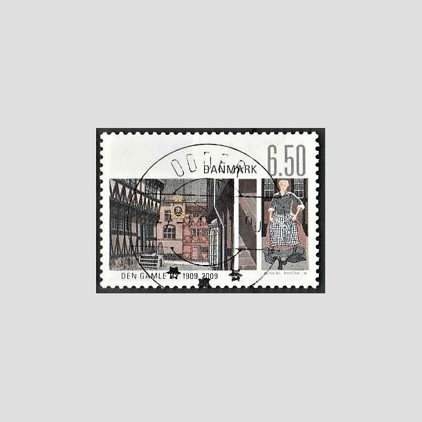 FRIMRKER DANMARK | 2009 - AFA 1564 - Den Gamle By - 6,50 Kr. flerfarvet - Pragt Stemplet