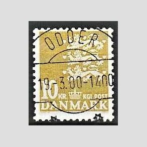 FRIMRKER DANMARK | 1976 - AFA 622 - Rigsvben 10 Kr. gul - Pragt Stemplet Odder
