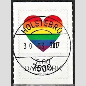 FRIM�RKER DANMARK | 2017 - AFA 1899 - Pride. - 8,00 kr. flerfarvet - Pragt Stemplet Holstebro