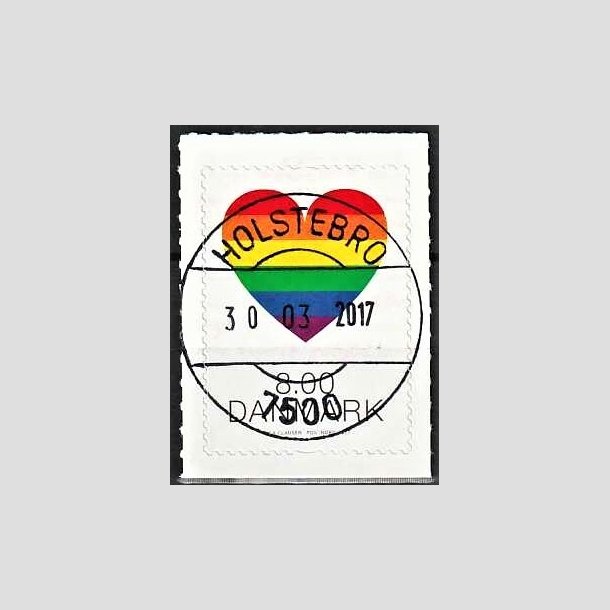 FRIMRKER DANMARK | 2017 - AFA 1899 - Pride. - 8,00 kr. flerfarvet - Pragt Stemplet Holstebro