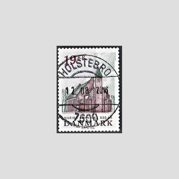 FRIMRKER DANMARK | 2016 - AFA 1844 - Maribo Domkirke 600 r - 19,00 Kr. flerfarvet - Pragt Stemplet