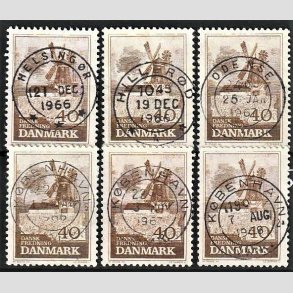 FRIMRKER DANMARK | 1965 - AFA 440 (Engros) - Fredning - 40 re brun + 6 - Pragt Stemplet
