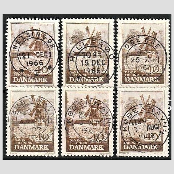 FRIMRKER DANMARK | 1965 - AFA 440 (Engros) - Fredning - 40 re brun + 6 - Pragt Stemplet