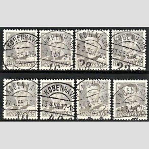 FRIMRKER DANMARK | 1952-53 - AFA 340 (Engros) - Fr. IX 65 re gr x 8 - Pragt Stemplet