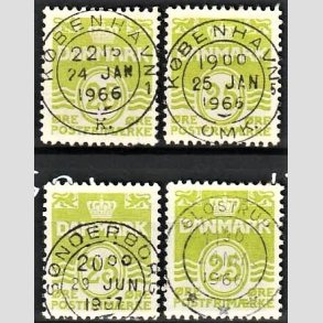 FRIMRKER DANMARK | 1965 - AFA 430 (Engros) - Blgelinie 25 re lysgrn x 4 - Lux Stemplet
