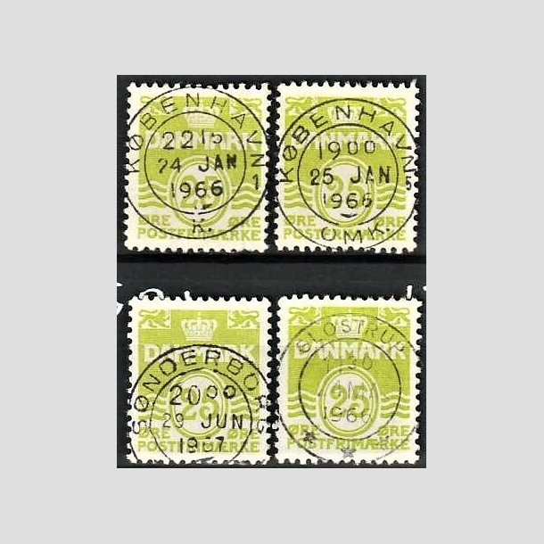 FRIMRKER DANMARK | 1965 - AFA 430 (Engros) - Blgelinie 25 re lysgrn x 4 - Lux Stemplet