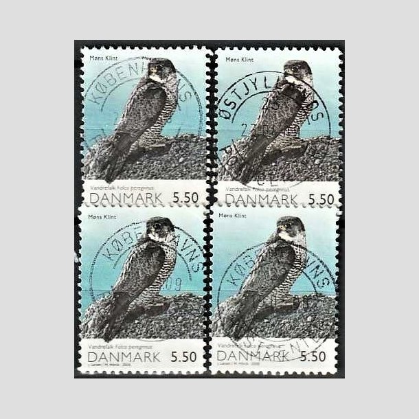 FRIMRKER DANMARK | 2009 - AFA 1572 (Engros) - Danmarks natur II - 5,50 Kr. flerfarvet x 4 - Pragt Stemplet 