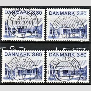 FRIMRKER DANMARK | 1987 - AFA 883 (Engros) - Europamrker - 3,80 Kr. bl x 4 - Pragt Stemplet