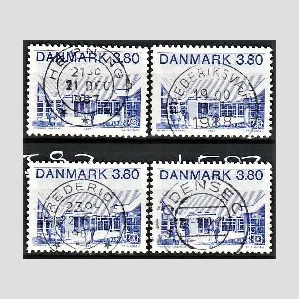 FRIMRKER DANMARK | 1987 - AFA 883 (Engros) - Europamrker - 3,80 Kr. bl x 4 - Pragt Stemplet