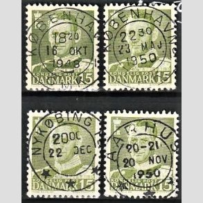 FRIMRKER DANMARK | 1948-50 - AFA 306 (Engros) - Fr. IX 15 re grn - Lux Stemplet 