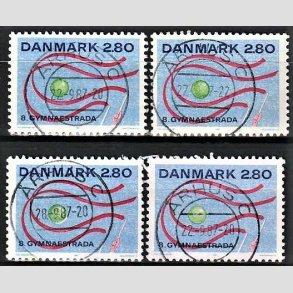 FRIMRKER DANMARK | 1987 - AFA 885 (Engros) - Gymnaestrada Herning - 2,80 Kr. flerfarvet x 4 - Pragt Stemplet