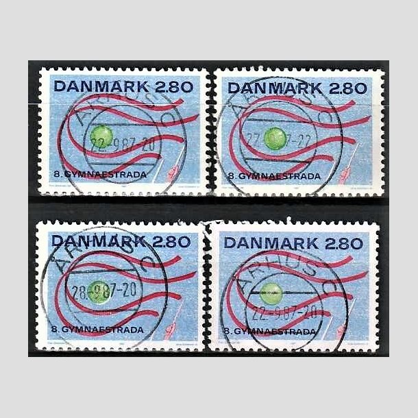 FRIMRKER DANMARK | 1987 - AFA 885 (Engros) - Gymnaestrada Herning - 2,80 Kr. flerfarvet x 4 - Pragt Stemplet