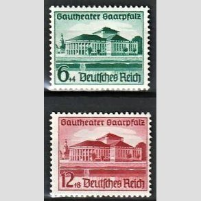 FRIM�RKER TYSK RIGE: 1938 | AFA 668,669 | Gauteater Saarpfalz - 6 + 12 pf. + (4,8 pf.) - Postfrisk