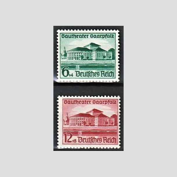 FRIMRKER TYSK RIGE: 1938 | AFA 668,669 | Gauteater Saarpfalz - 6 + 12 pf. + (4,8 pf.) - Postfrisk