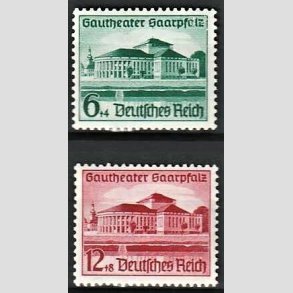 FRIM�RKER TYSK RIGE: 1938 | AFA 668,669 | Gauteater Saarpfalz - 6 + 12 pf. + (4,8 pf.) - Postfrisk