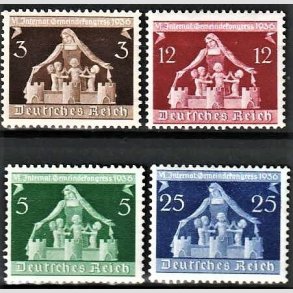 FRIM�RKER TYSK RIGE: 1936 | AFA 612-15 | Kommunalkongres. - 3 - 25 pf. - Postfrisk