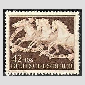 FRIM�RKER TYSK RIGE: 1942 | AFA 810 | Brune b�nd - 42+108 pf. brun - Postfrisk