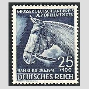 FRIM�RKER TYSK RIGE: 1941 | AFA 774 | Hamburg Derby - 25+100 pf. bl� - Postfrisk