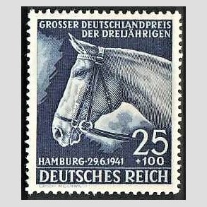 FRIM�RKER TYSK RIGE: 1941 | AFA 774 | Hamburg Derby - 25+100 pf. bl� - Postfrisk