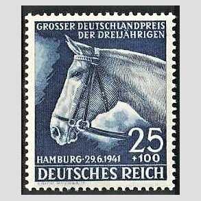 FRIM�RKER TYSK RIGE: 1941 | AFA 774 | Hamburg Derby - 25+100 pf. bl� - Postfrisk