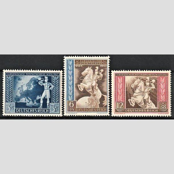 FRIMRKER TYSK RIGE: 1942 | AFA 815-17 | Europisk postforening - 3 - 12 pf. + (7-38) pf. - Postfrisk