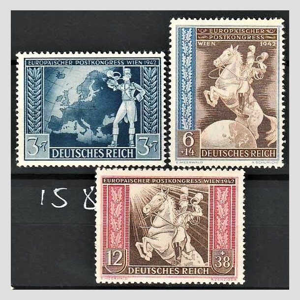 FRIMRKER TYSK RIGE: 1942 | AFA 815-17 | Europisk postforening - 3 - 12 pf. + (7-38) pf. - Postfrisk