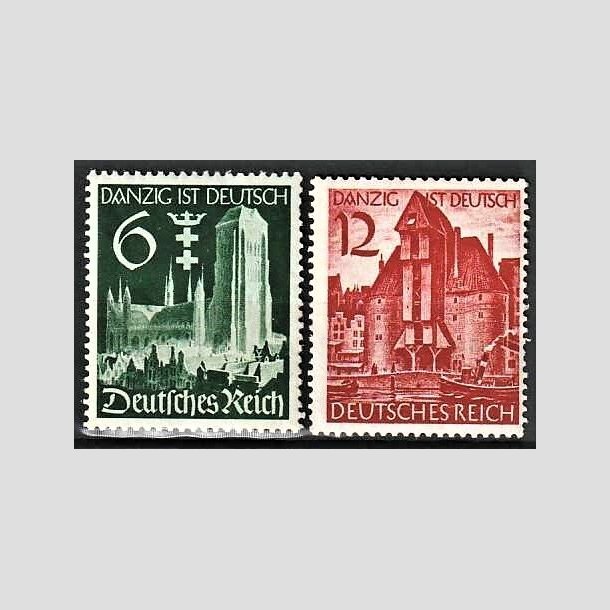 FRIMRKER TYSK RIGE: 1939 | AFA 709,710 | Danzigs genforening. - 6 + 12 pf. - Postfrisk