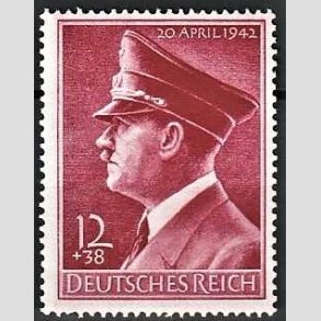 FRIM�RKER TYSK RIGE: 1942 | AFA 808 | Hitlers f�dselsdag - 12+38 pf. - Postfrisk