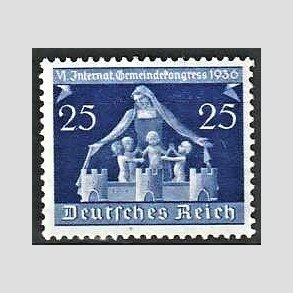 FRIM�RKER TYSK RIGE: 1936 | AFA 615 | Kommunalkongres. - 25 pf. - Postfrisk