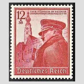 FRIM�RKER TYSK RIGE: 1939 | AFA 686 | Hitlers 50 �rs f�dselsdag - 12 + 38 pf. - Postfrisk