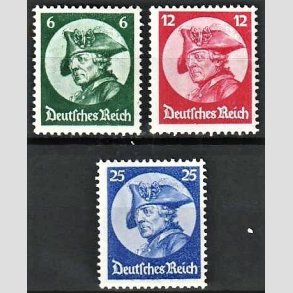 FRIM�RKER TYSK RIGE: 1933 | AFA 474-76 | Frederik den Store - 6 - 25 pf. - Ubrugt