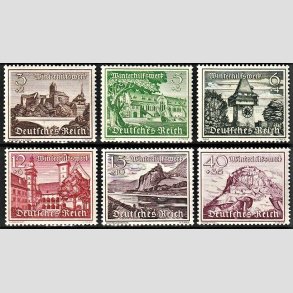 FRIM�RKER TYSK RIGE: 1939 | AFA 725-33 | N�dhj�lp - 6 v�rdier fra serien - Postfrisk