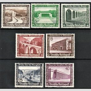 FRIM�RKER TYSK RIGE: 1936 | AFA 629-37 | N�dhj�lp. - 3 - 40 pf. + ( 2 - 35 pf.) minus 4 og 8 pf. - Postfrisk