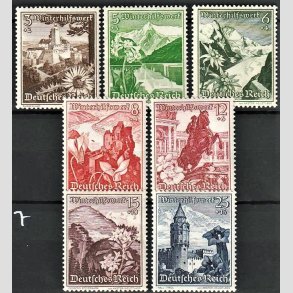 FRIM�RKER TYSK RIGE: 1938 | AFA 672-79 | N�dhj�lp. - 3 - 25 pf. ( - 4pf.) - Postfrisk