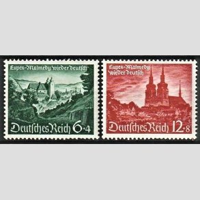 FRIM�RKER TYSK RIGE: 1940 | AFA 743,744 | Genforening - 6 + 12 pf. + (4,8 pf.) - Postfrisk