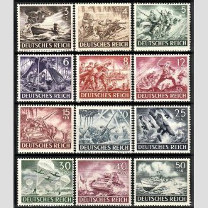 FRIM�RKER TYSK RIGE: 1943 | AFA 826-37 | Heltemindedagen - 3 - 50 pf. + (2 - 50 pf.) - Postfrisk