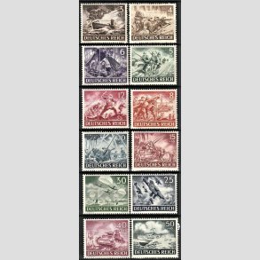 FRIM�RKER TYSK RIGE: 1943 | AFA 826-37 | Heltemindedagen - 3 - 50 pf. + (2 - 50 pf.) - Postfrisk