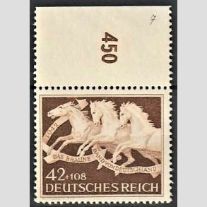 FRIM�RKER TYSK RIGE: 1942 | AFA 810 | Brune b�nd - 42+108 pf. brun - Postfrisk