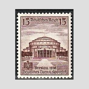 FRIM�RKER TYSK RIGE: 1938 | AFA 663 | Breslau sportsfest. - 15 pf. - Postfrisk
