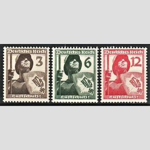 FRIM�RKER TYSK RIGE: 1937 | AFA 638-40 | Luftv�rn. - 3 - 12 pf. - Postfrisk