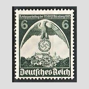 FRIM�RKER TYSK RIGE: 1935 | AFA 581 | Partidag. - 6 pf. - Postfrisk