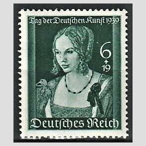 FRIM�RKER TYSK RIGE: 1939 | AFA 695 | Tysk kunst. - 6 + 19 pf. gr�n - Postfrisk