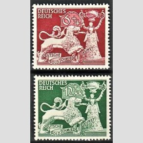 FRIM�RKER TYSK RIGE: 1942 | AFA 811,812 | Guldsmede kunst - 6 + 12 pf. (+4 + 88 pf.) - Postfrisk